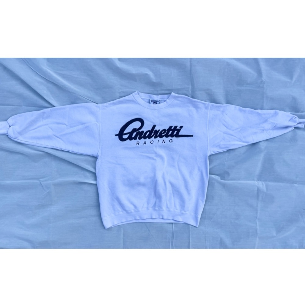 Vintage Andretti Racing Lee Mens White Crewneck Sweatshirt